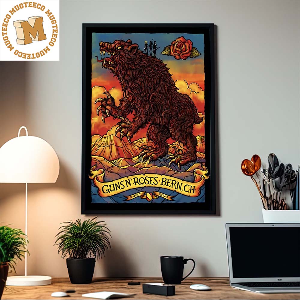 Guns N Roses Bern Switzerland Event 5 July 2023 Home Decor Poster Canvas