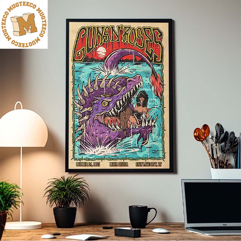 Guns N Roses North America Tour 2023 Salt Lake City UT At Delta Center in October 24 2023 Home Decor Poster Canvas