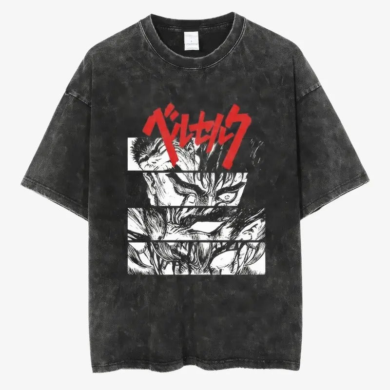 Guts Berserk Vintage Washed Graphic Tee, Unisex Anime T-shirt, Perfect Gift for Anime Enthusiasts Sweatshirt, Hoodie,...