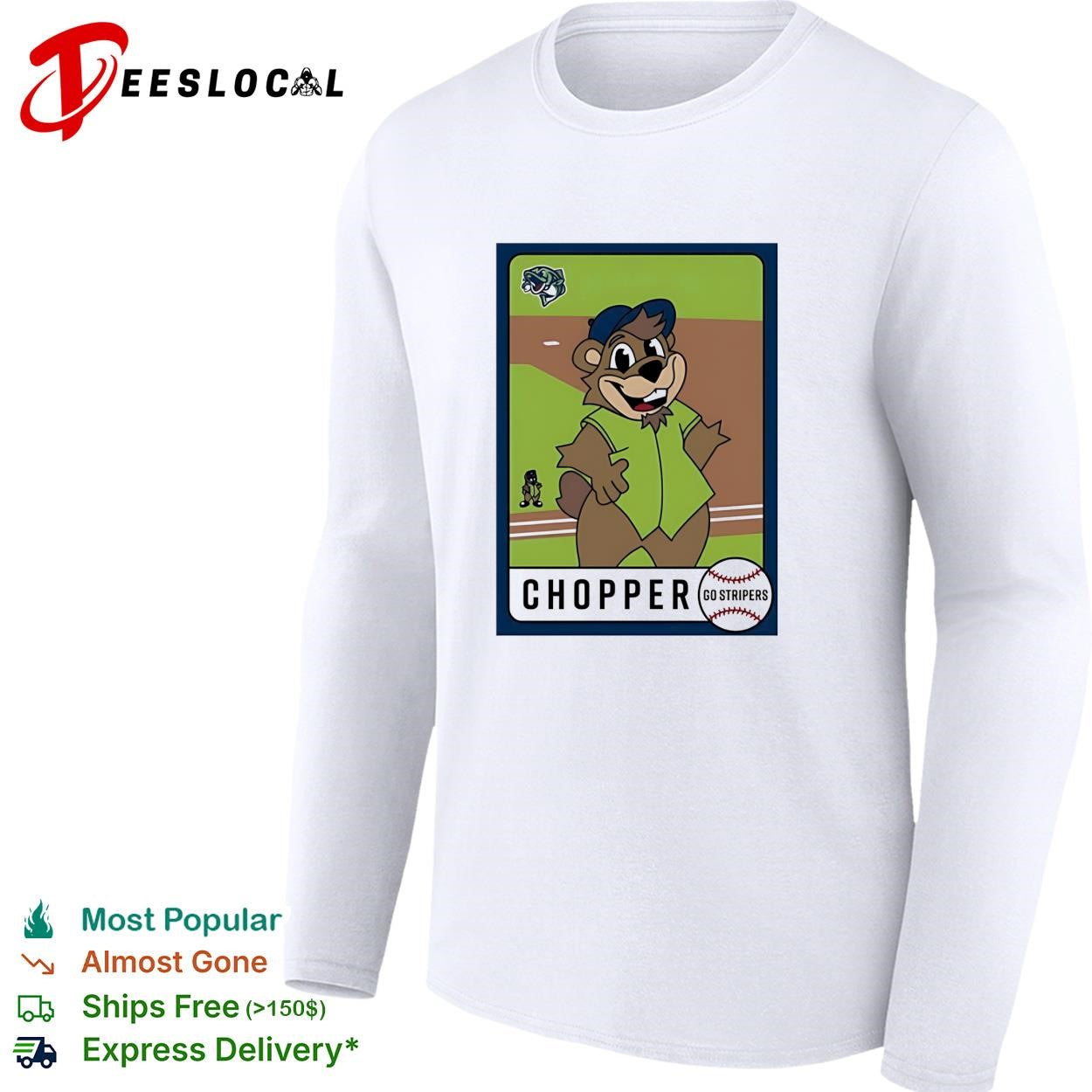 Gwinnett Stripers Chopper Baseball Card shirt