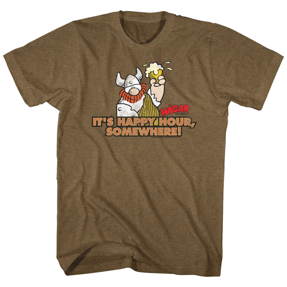 Hagar The Horrible Mens S/S T-Shirt - It'S Happy Hour - Heather Mocha Heather Hoodie, Sweatshirt | CiraTrend.com
