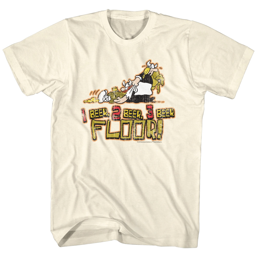 Hagar The Horrible Mens S/S T-Shirt - 1 Beer, 2Beer, 3 Beer - Solid Natural Hoodie, Sweatshirt | CiraTrend.com