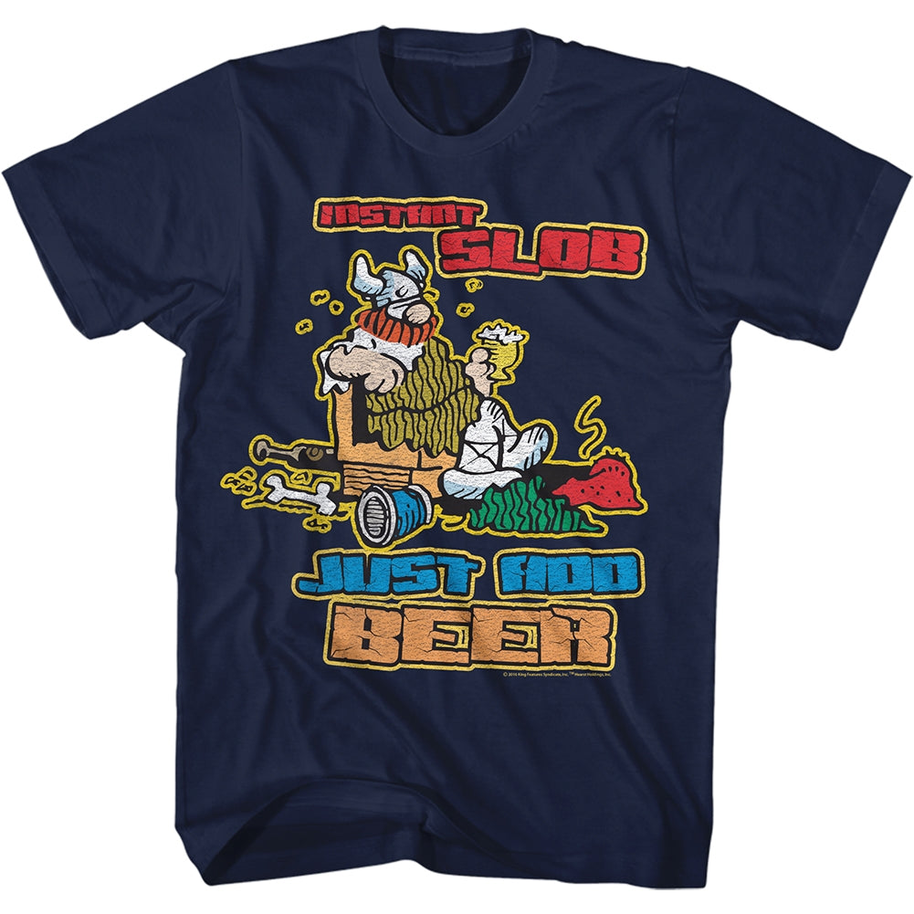 Hagar The Horrible Mens S/S T-Shirt - Instant Slob - Solid Navy Hoodie, Sweatshirt | CiraTrend.com