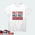 [HALF HOOD HALF HOLY] AJ1 Low OG Chicago Matching Tee Hoodie, Sweatshirt | CiraTrend.com