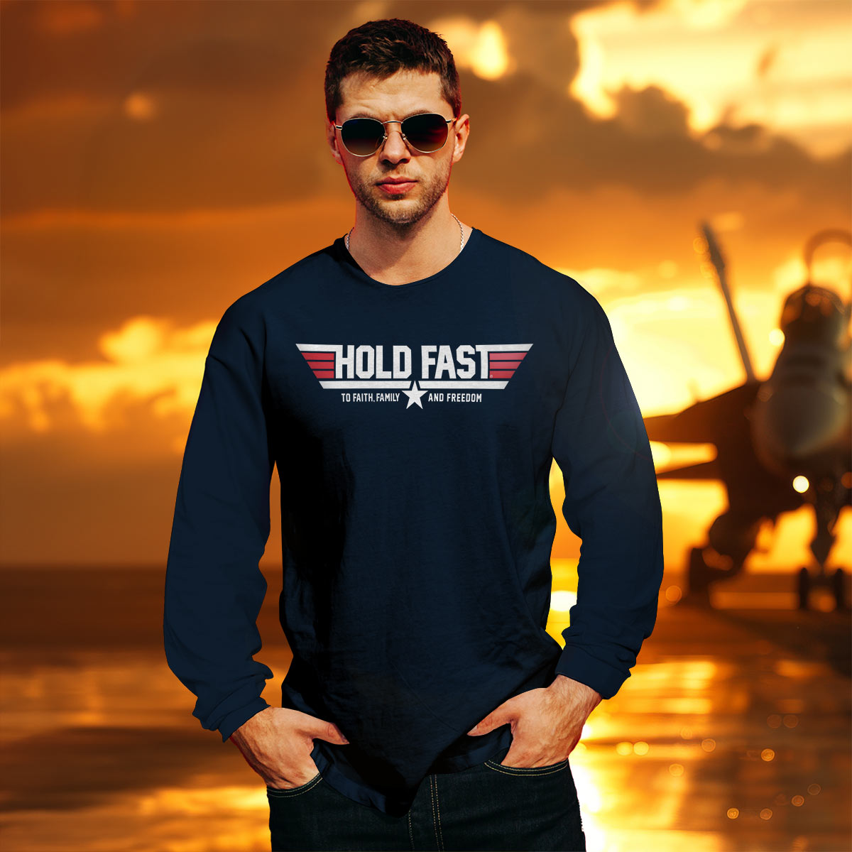 Hold Fast Mens Long Sleeve T-Shirt Soar On Wings Hoodie, Sweatshirt | CiraTrend.com (Image 3)