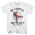 Hai Karate Mens S/S T-Shirt - Careful - Solid White Hoodie, Sweatshirt | CiraTrend.com