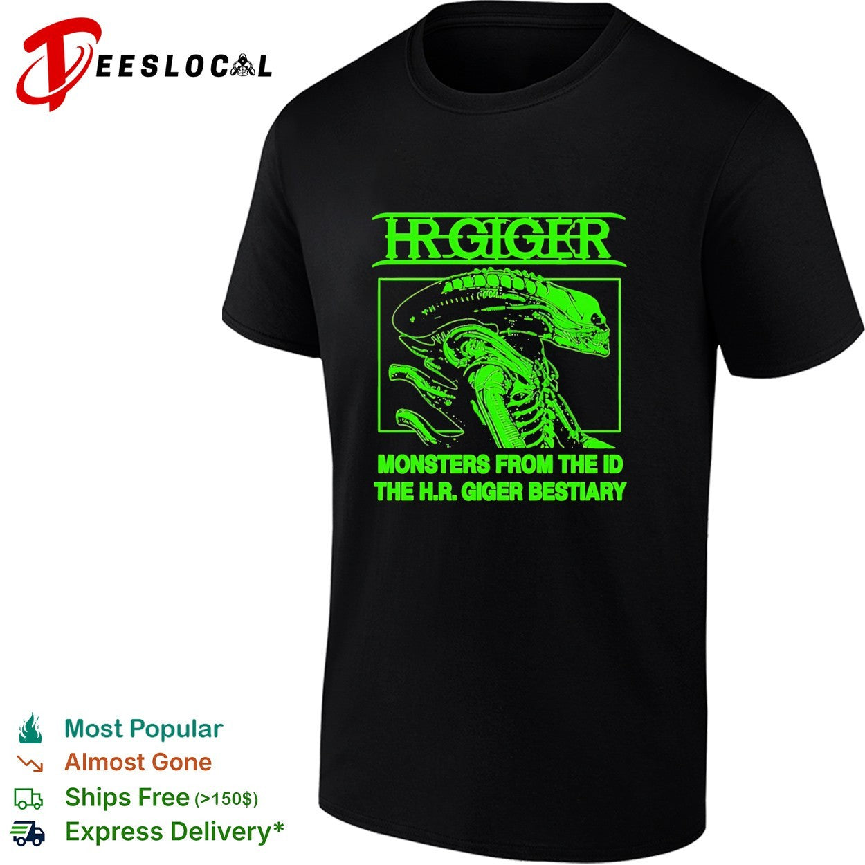 HR Giger Monsters from the Id The HR Giger Bestiary vintage shirt