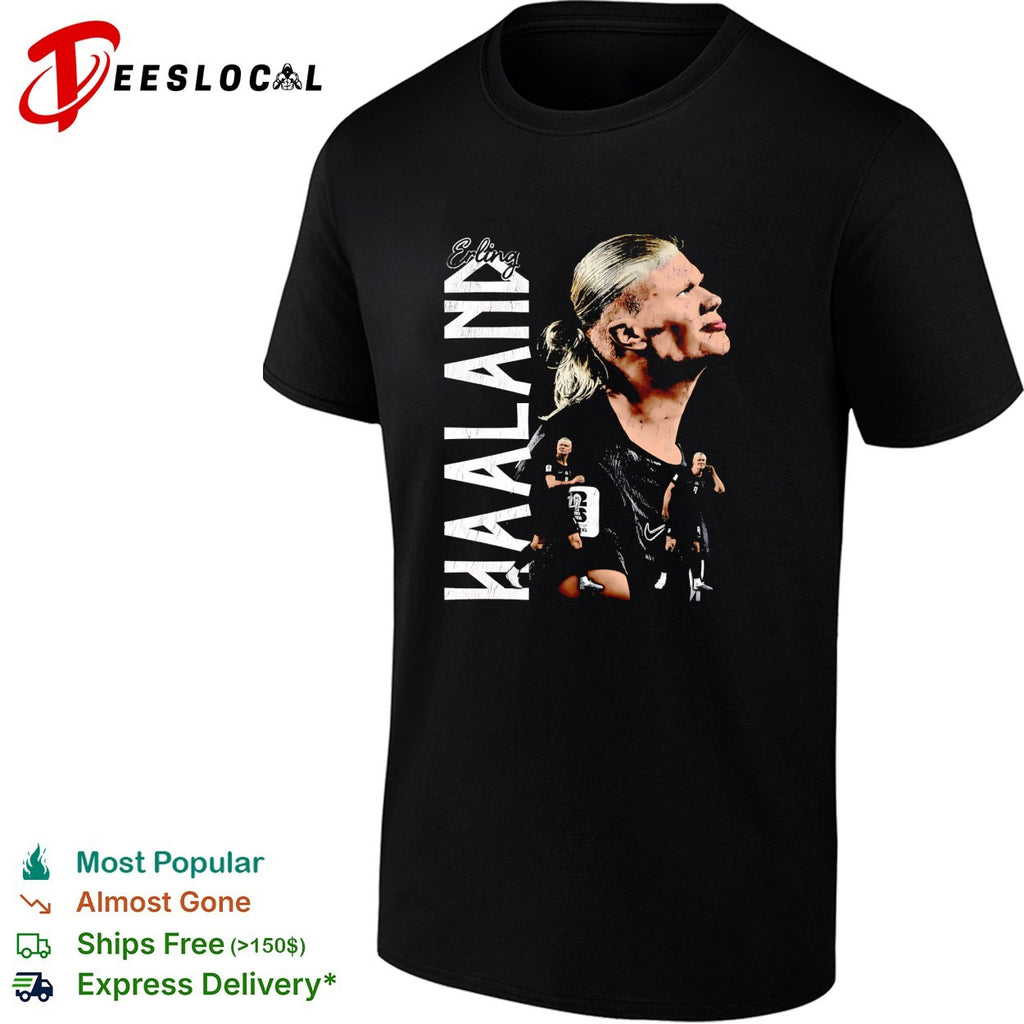 Haaland holding water bottles poster shirt