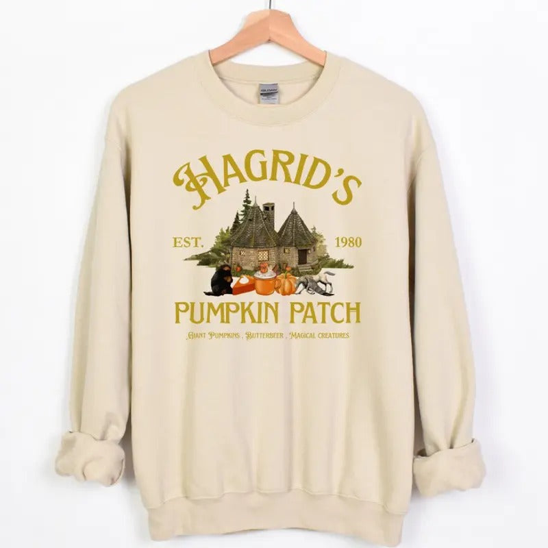 Hagrids Pumpkin Patch Sweater, Pumpkin Patch Shirt, Fall Sweater, Harry Poter Fan, Wizard Shirt, HP Fan Gift, Poterhead...