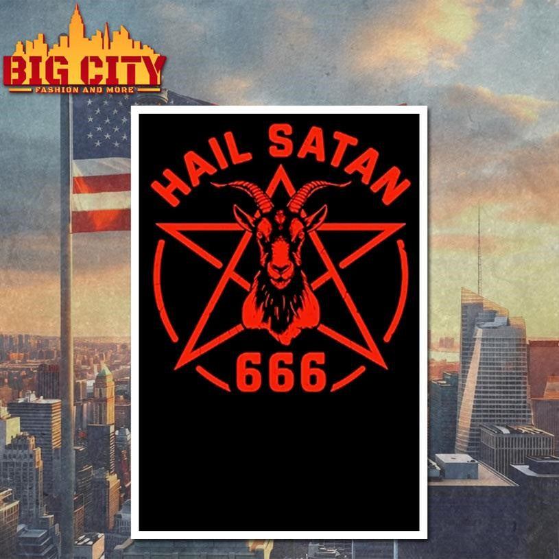 Hail Satan Goat Head Pentagram 666 Shirt Dark Occult Aesthetic Shirt