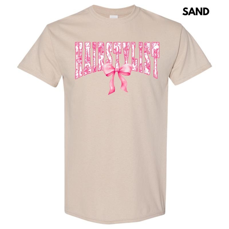 Hair Stylist Pink Floral Gildan Short Sleeve T-Shirt 'NLB' Hoodie, Sweatshirt | CiraTrend.com