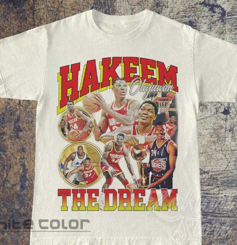Hakeem Olajuwon The Dream Shirt, Basketball shirt, Classic 90s Graphic Tee, Unisex, Vintage Bootleg, Gift, Retro Menswear...