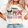Hallothanksmas Coquette Bow T-Shirt, Happy Hallothanksmas Sweatshirt, Halloween Christmas Fall Clothing, Trending Holiday...