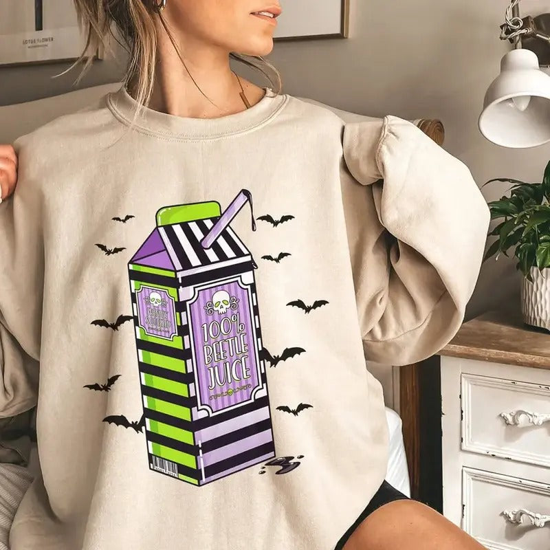 Halloween Beetlejuice Sweatshirt | Halloween Boo Bash Sweatshirt | Horro Halloween Sweatshirt, Full Color, For Men, For...