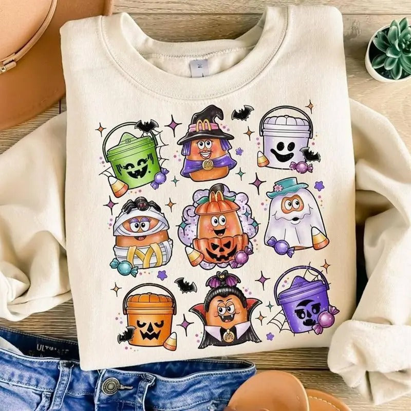 Halloween Chicken Nuggets Shirt 90s Retro Halloween Shirt Spooky Season Party Shirt Hoodie, Sweatshirt | CiraTrend.com