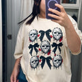 Halloween Coquette Bow Shirt, Horror Halloween Shirt, Retro Halloween Shirt, Scary movie Shirt, Horror Sweatshirt,...