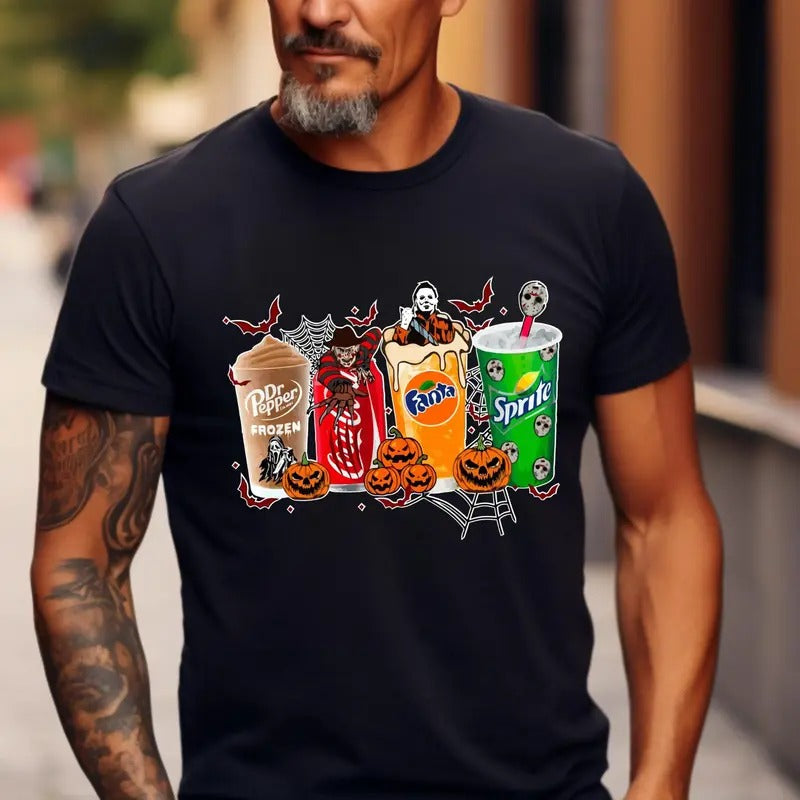 Halloween Dr. Pepper Coke Fanta Sprite T-Shirt, Retro Soda Shirt, Halloween Party Hoodie, Sweatshirt | CiraTrend.com