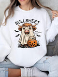 Halloween Ghost Cow T-shirt, trick or treat shirt, Ghost Cow sweater, Halloween atmosphere, women's oversized shirt...