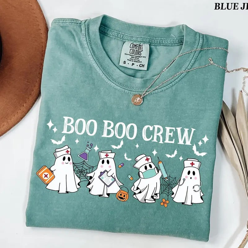 Halloween Nurse Shirt, Boo Boo Crew Shirt, Halloween Nursing Shirt, Funny Halloween T-Shirt,Cute Nurse Shirt,Ghost Nurse...