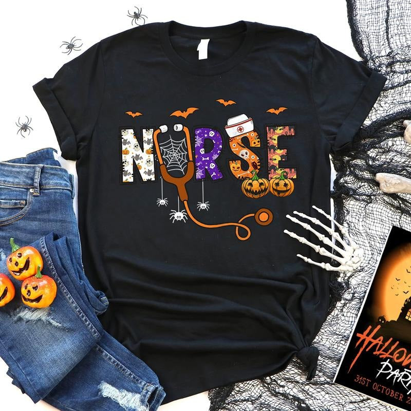 Halloween Nurse Shirt, Spooky RN T-shirt, Nursing Halloween Sweatshirt, Halloween Gift for Nurse Hoodie | CiraTrend.com