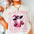 Halloween Pink Ghost T-shirt, Breast Cancer Awareness Tee, October Pink Tee, Pink Ghost Design for October & Halloween,...