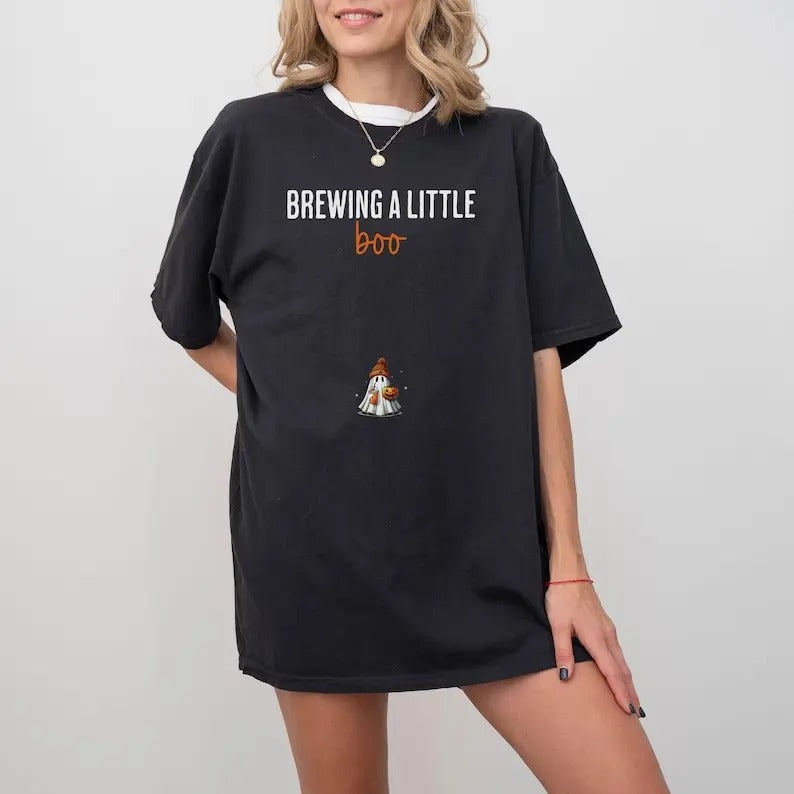 Halloween Pregnancy Announcement Shirt, Halloween Maternity T Shirt, Funny Mom To Be Crewneck, Spooky Baby Shower Tshirt,...