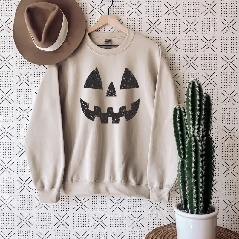Halloween Pumpkin UNISEX Sweatshirts, Pumpkin Face Sweatshirt, Jack O' Lantern Sweatshirt, Halloween sweatshirt T-Shirts,...
