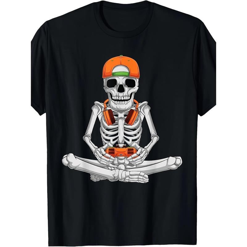Halloween Skeleton Gamer Video Game T-shirt made in usa Hoodie, Sweatshirt | CiraTrend.com