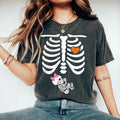 Halloween Skeleton Pregnant Shirt Girl Baby - Funny Maternity Costume Sweatshirt with Pink Bow, Spooky Pregnancy Reveal...