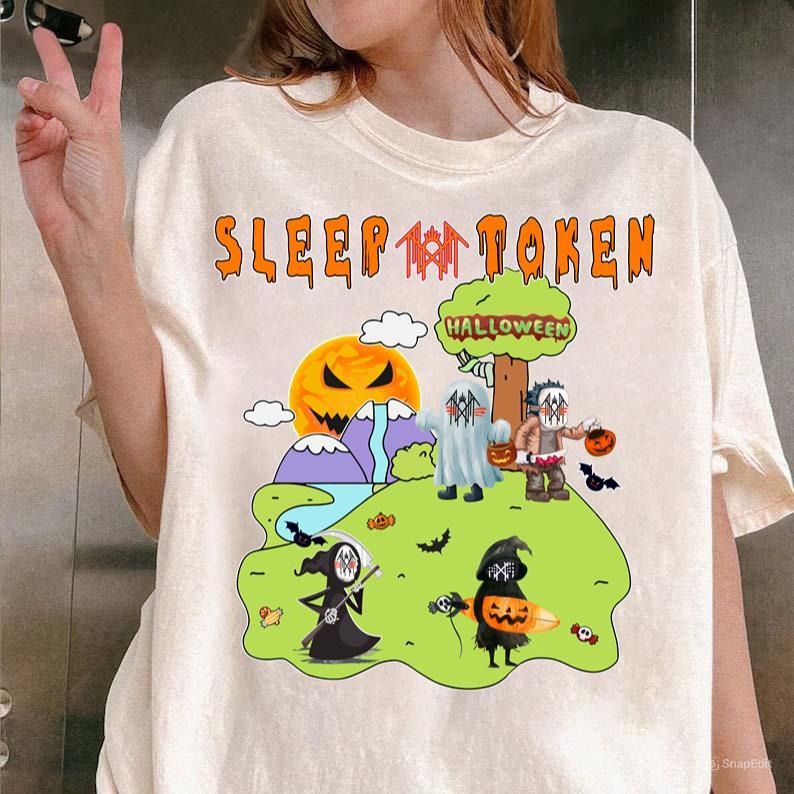 Halloween Sleep Token Shirt Scary Characters Horror Spooky Vibes Tshirt Hoodie, Sweatshirt | CiraTrend.com