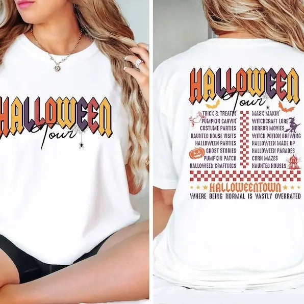 Halloween Tour Shirt, Gift for Halloween Tour Shirt, Fall Shirt, Retro Halloween Shirt, Two Side Shirt, Halloween Gift,...
