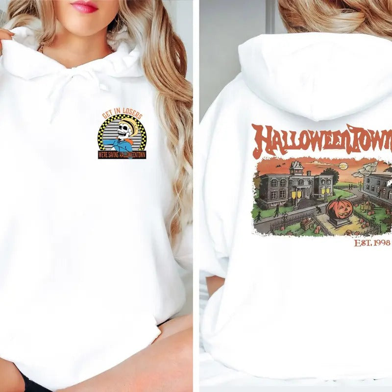 Halloween Town Shirt, Sweatshirt, Hoodie, Halloween Taxi Shirt, Get in Losers, We're Saving Halloween Town Shirt,...