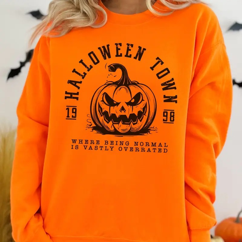 Halloween Town Sweatshirt with Jack O'Lantern Graphic T-Shirts, Hoodie | CiraTrend.com