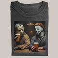 Halloween Vintage Tees, Jason Michael Drink Beer T-Shirt, Horror Movie Shirt, Unisex Funny Halloween Shirt Menswear...