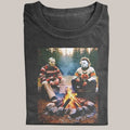 Halloween Vintage Tees, Jason x Michael Camping Funny T-Shirt, Horror Movie Shirt, Unisex Funny Halloween Shirt Menswear...