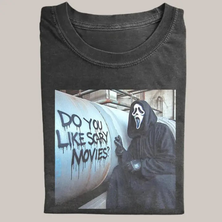 Halloween Vintage Tees, Scream Ghost Face T-shirt, Horror Movie Shirt, Unisex Funny Halloween Shirt Menswear Womenswear...