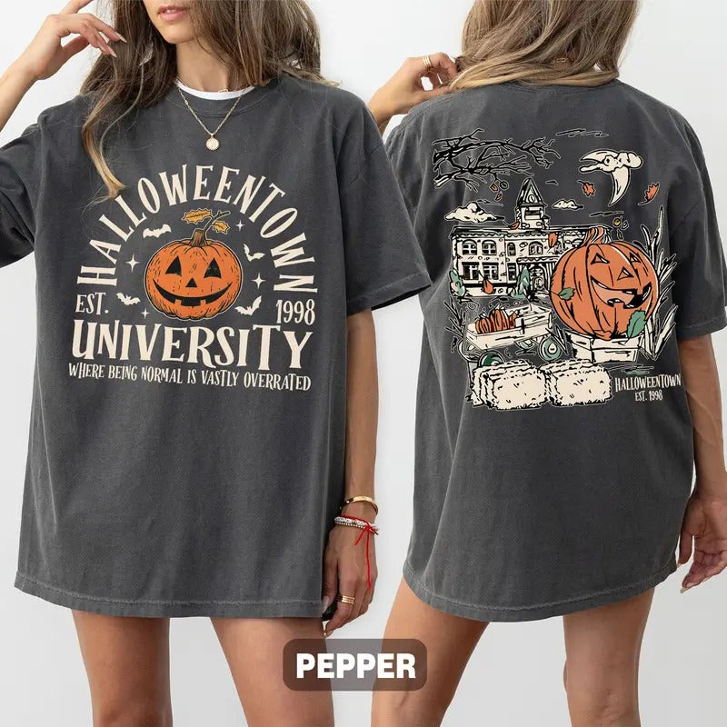 Halloweentown Est 1998 Back and Front T-Shirt, Halloweentown University Halloween Shirt, Halloween Party 2024 Shirts,...