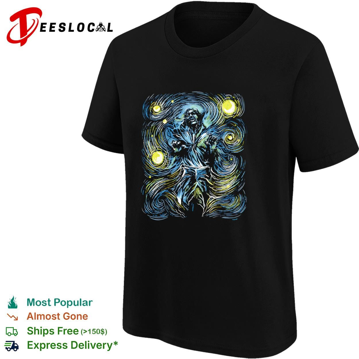 Han Solo in carbonite style of Van Gogh’s Starry Night shirt