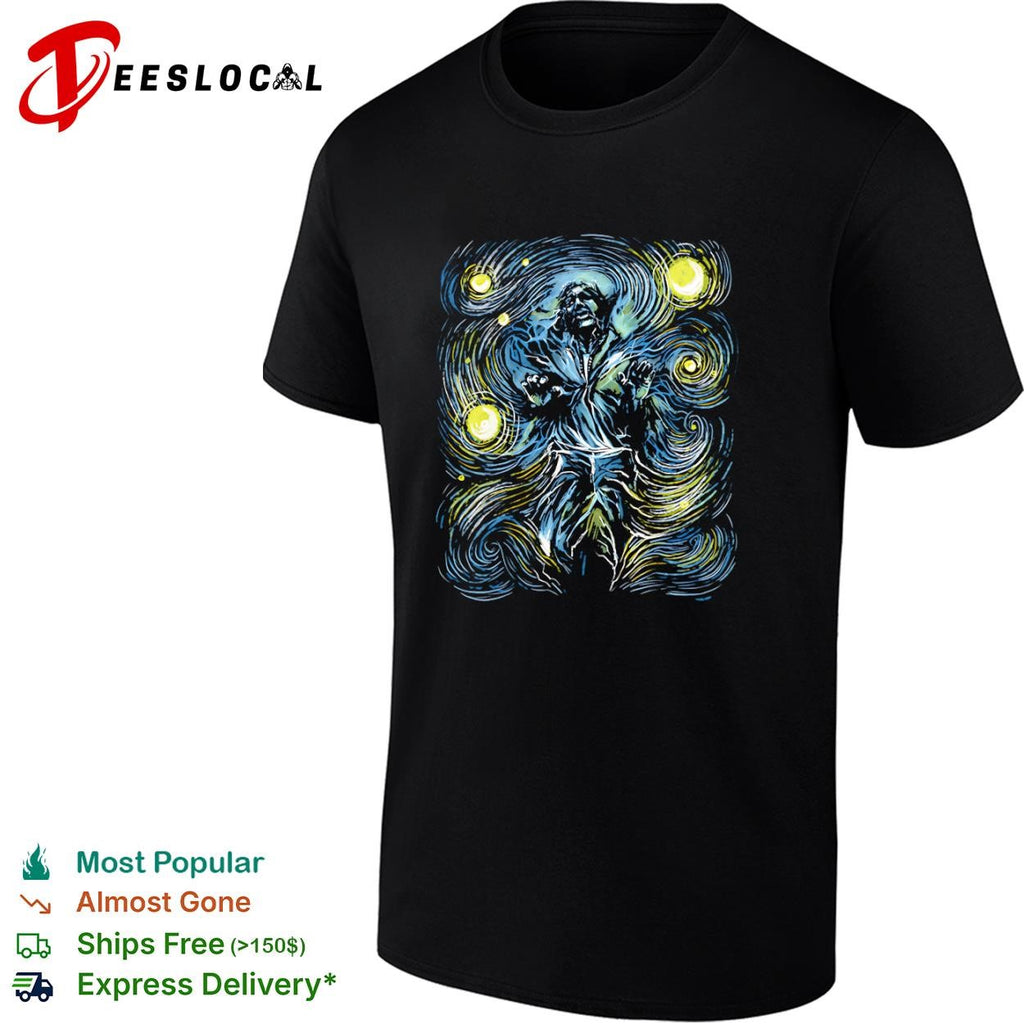 Han Solo in carbonite style of Van Gogh’s Starry Night shirt
