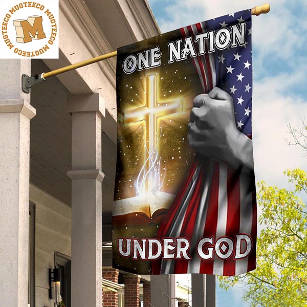 Hand Open American Flag Cross Flag One Nation Under God Quote Christian Gifts Front Door Decor 2 Sides Garden House Flag
