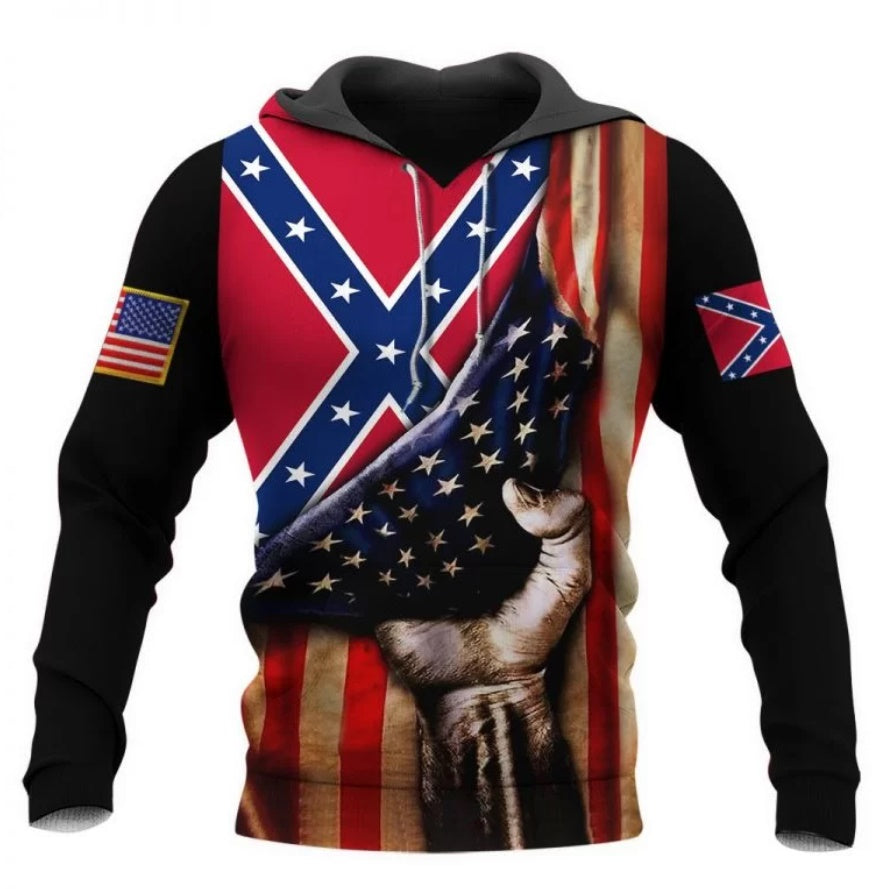 Hand Pick USA Confederate Flag 3D Hoodie & Sweatshirt
