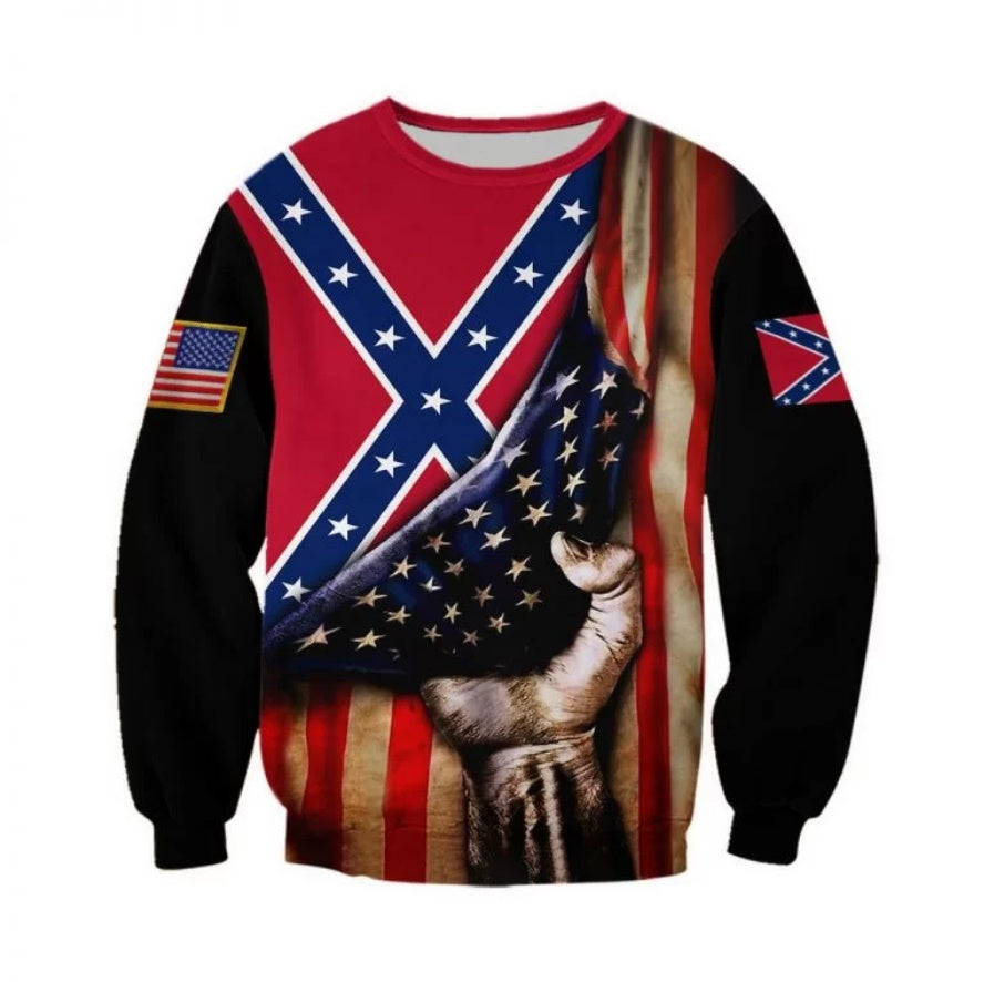 Hand Pick USA Confederate Flag 3D Hoodie & Sweatshirt