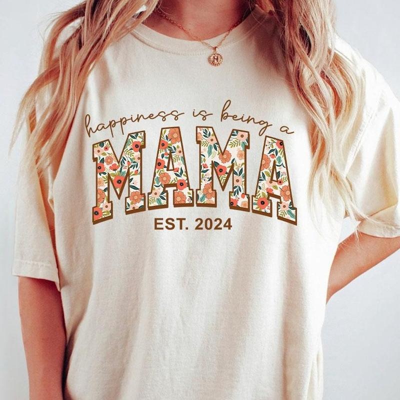 Happiness Being A Mama Shirt, Comfort Color Shirt For Mom, Mama Shirt, New Mom Gift, Mother's Day Gift, Mother Shirt,...
