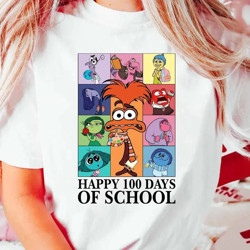 Happy 100 Days Of School Inside Out Shirt, Happy 100 Days Of School Shirt, 100 Days Celebration Shirt, School 100 Days...