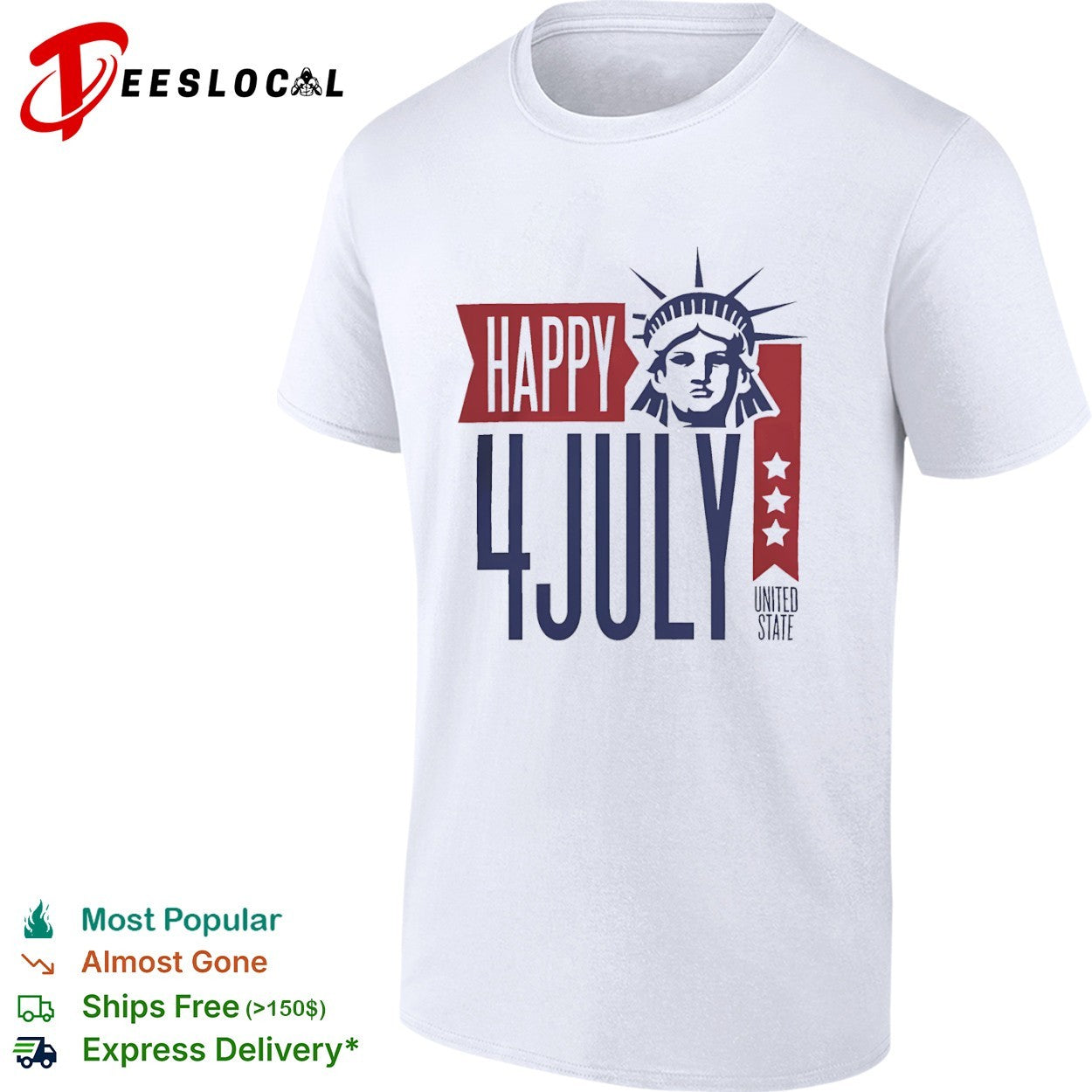 Happy 4 July Statue of Liberty United State shirt