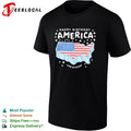 Happy Birthday America Life is Good United States Flag Map Cake Patriotic shirt