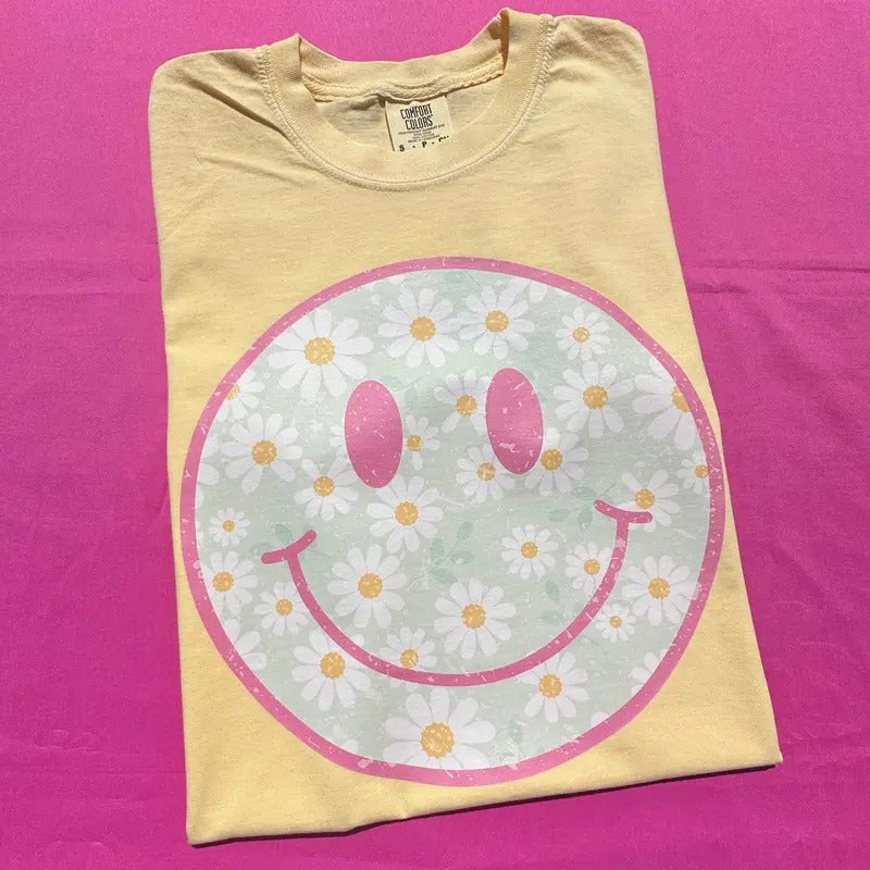 Happy Daisy Face Comfort Colors T-Shirt 'NLB' Hoodie, Sweatshirt | CiraTrend.com