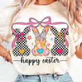 Happy Easter Coquette T-shirt, Retro Bunny, Easter Coquette, Brushstroke Girl Hoodie, Sweatshirt | CiraTrend.com