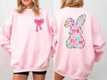 Happy Easter Day Sweatshirt, Coquette Bow Easter Shirt, Coquette Bunny Sweatshirt, Easter Day Shirt, Easter Sweatshirt,...