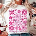Happy Easter , Pink Floral Chinoiserie Bunny , Boho Easter , Grand Millennial, Pink Toile Easter Rabbit , Easter Coquette...